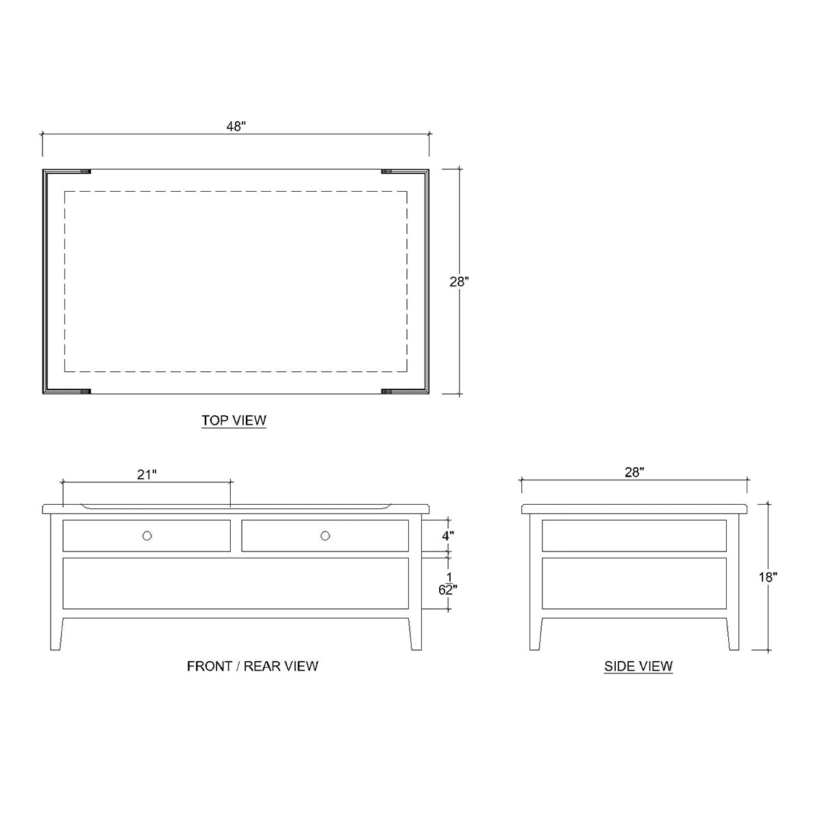 Country Style Coffee Table in Architectural White - English Georgian America