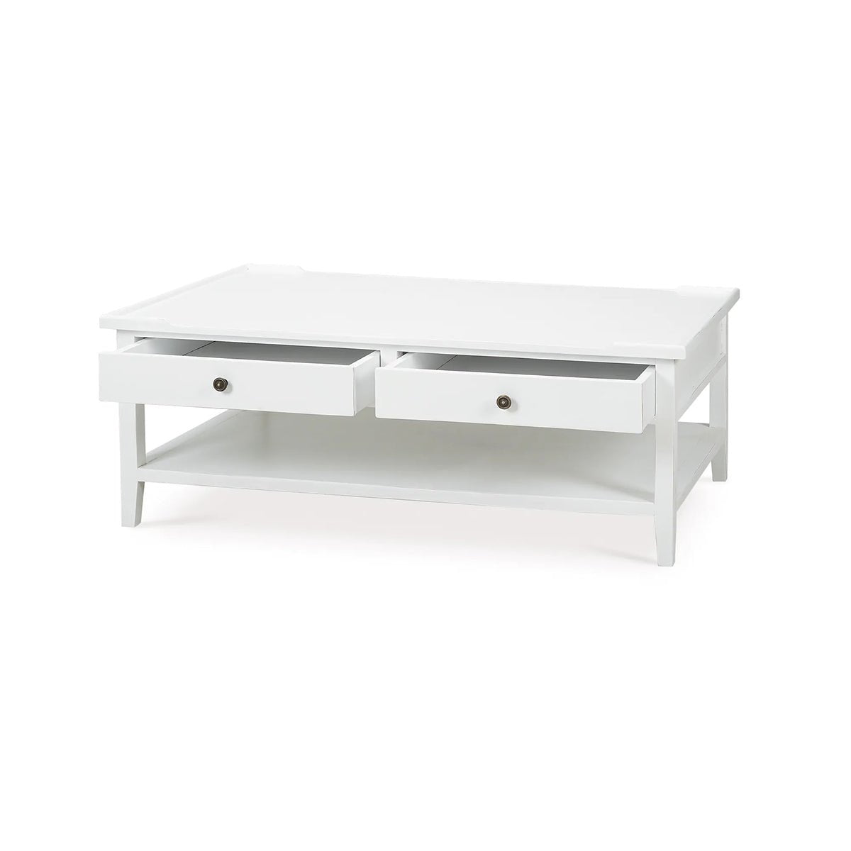 Country Style Coffee Table in Architectural White - English Georgian America