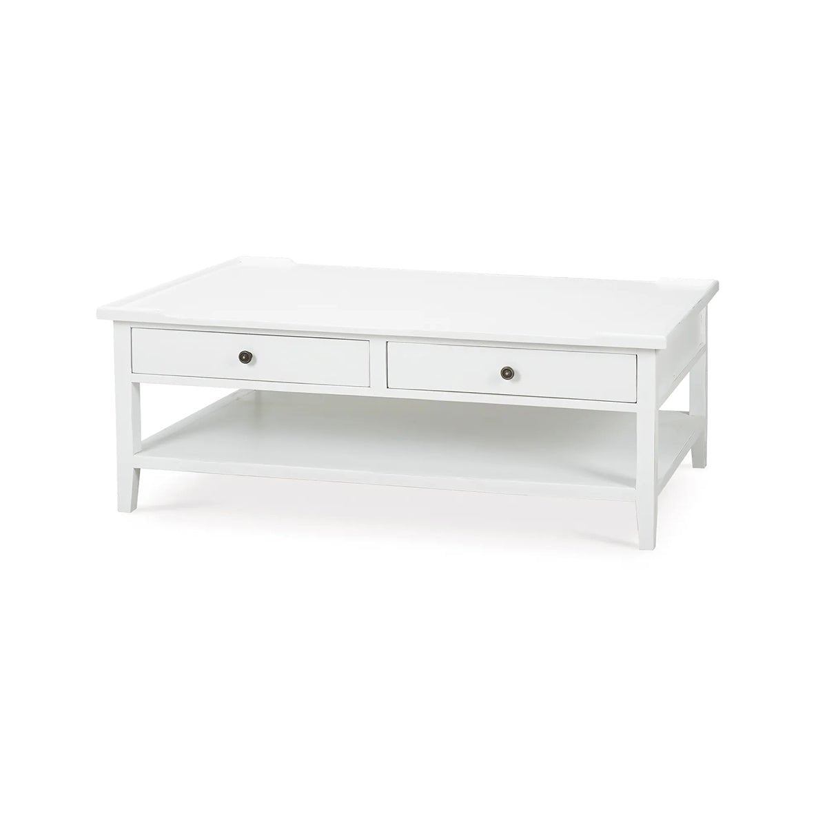 Country Style Coffee Table in Architectural White - English Georgian America