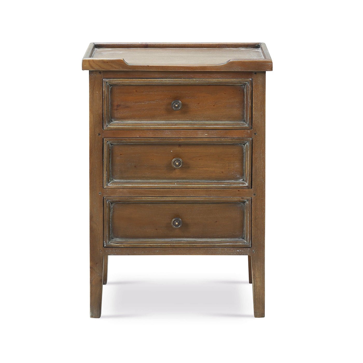 Country Style Three Drawer End Table - English Georgian America