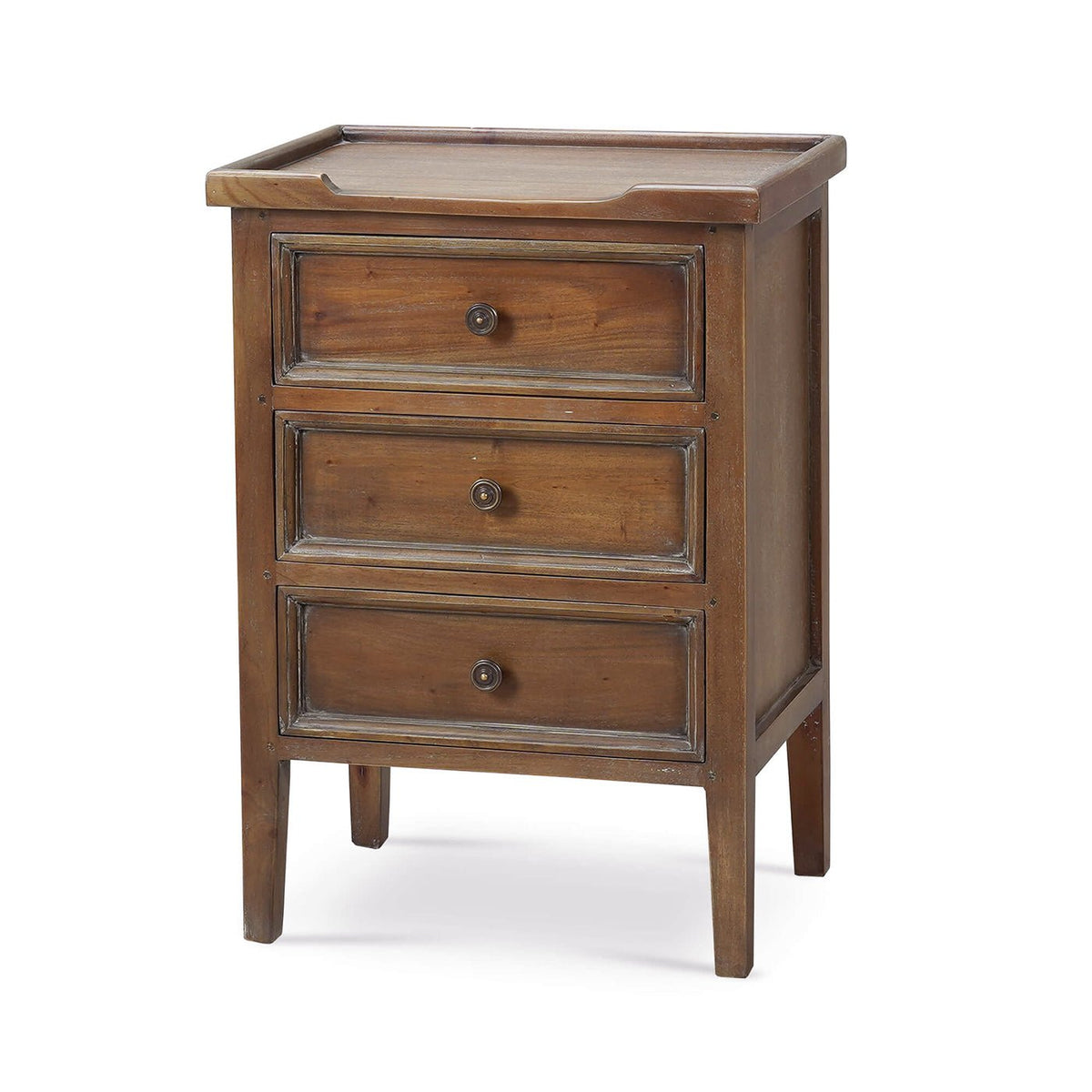 Country Style Three Drawer End Table - English Georgian America