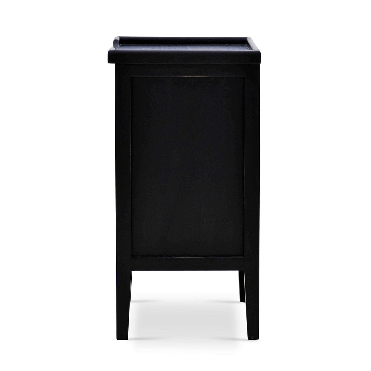 Country Style Three Drawer End Table in Black - English Georgian America
