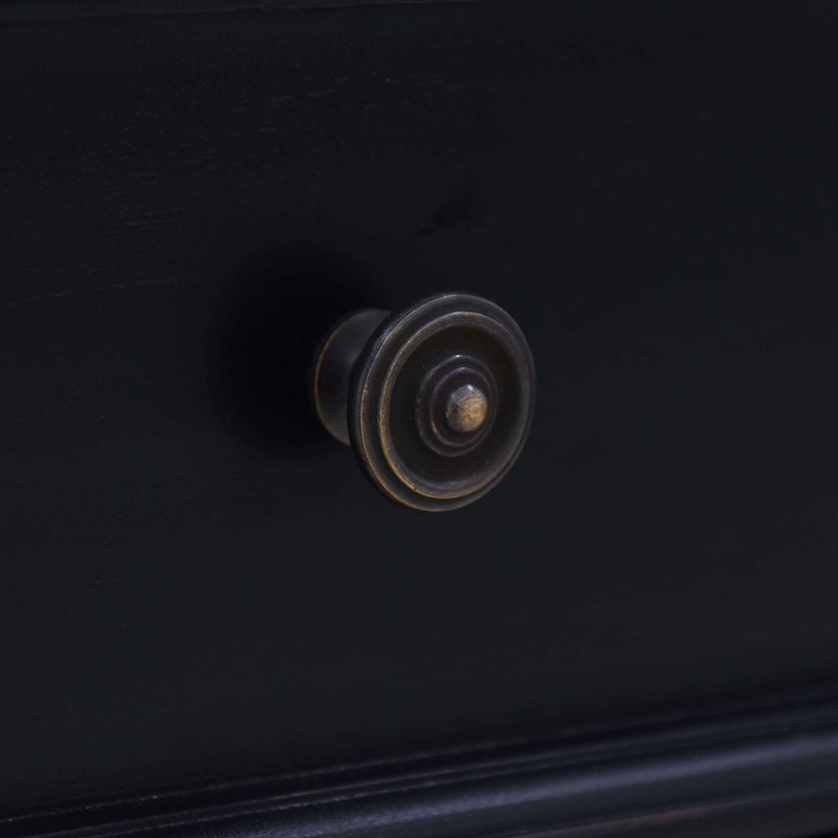 Country Style Three Drawer End Table in Black - English Georgian America