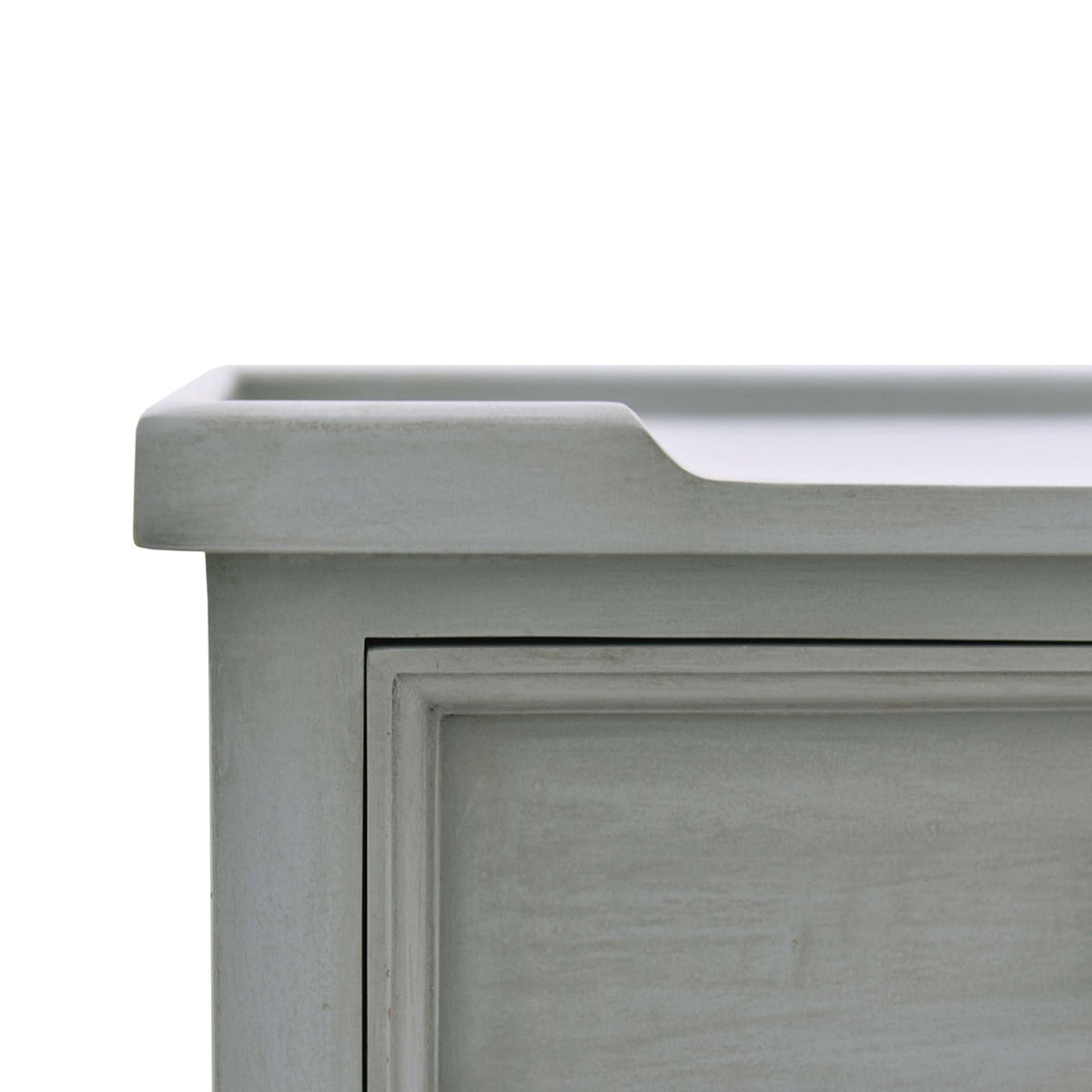 Country Style Three Drawer End Table in Charleston Gray - English Georgian America