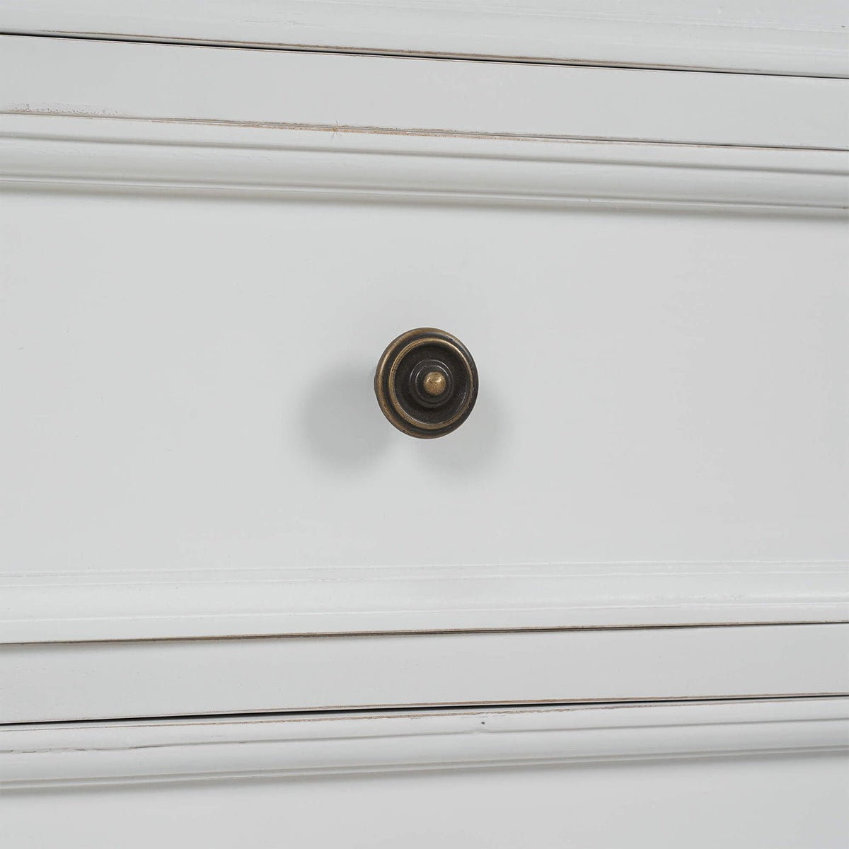 Country Style Three Drawer End Table in White - English Georgian America