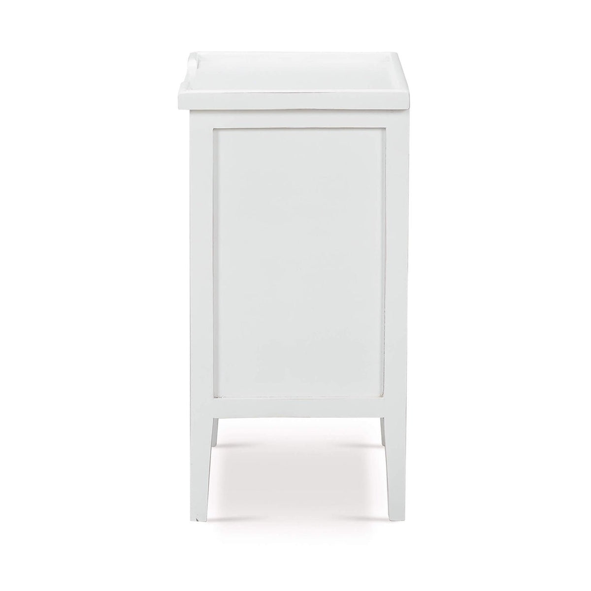 Country Style Three Drawer End Table in White - English Georgian America