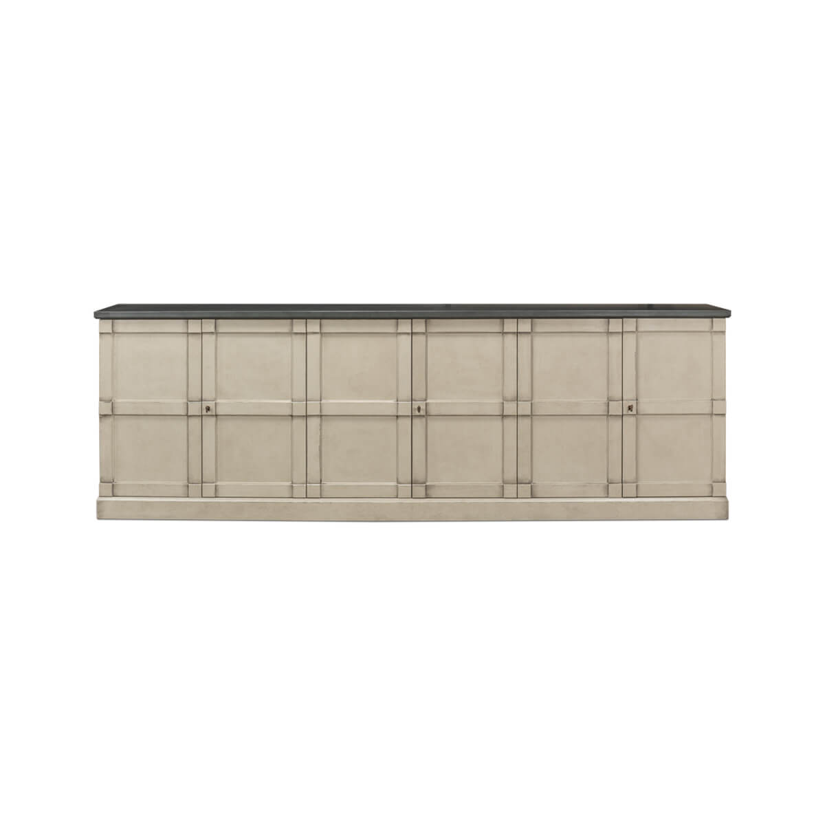 Country Washed Gray Painted Sideboard - English Georgian America