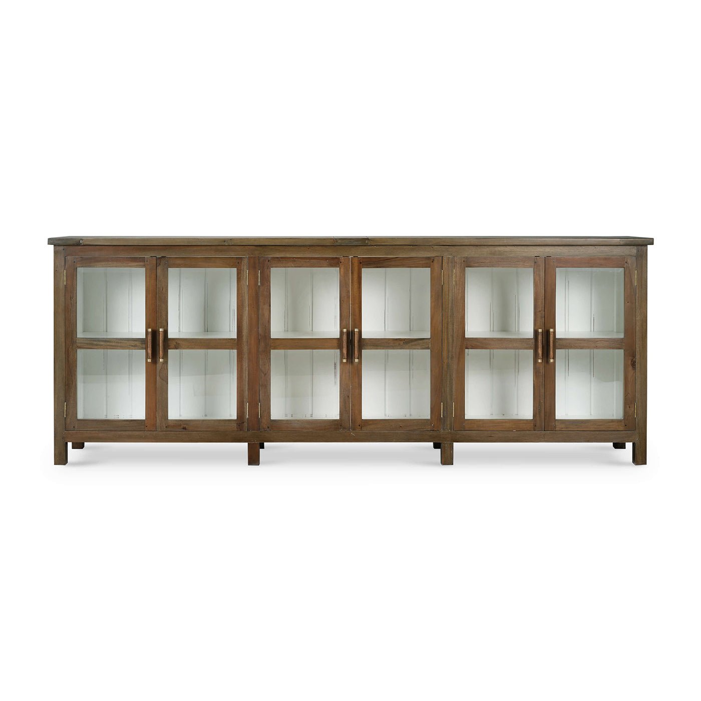 Country Wood Sideboard with Glass Doors - English Georgian America