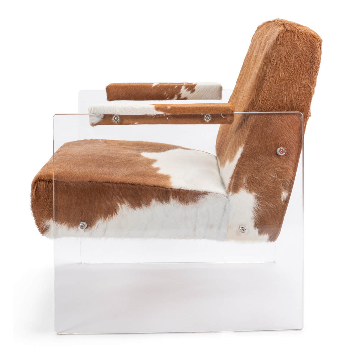 Cowhide and Lucite Armchair - English Georgian America