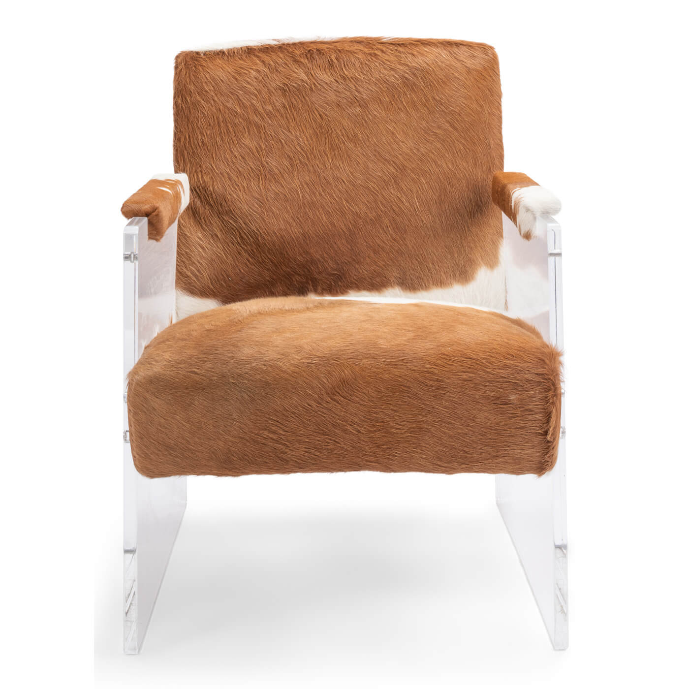 Cowhide and Lucite Armchair - English Georgian America