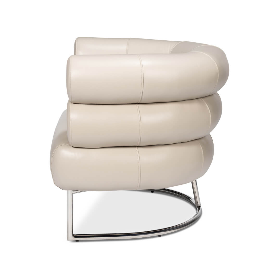 Crystal White Leather Accent Chair - English Georgian America