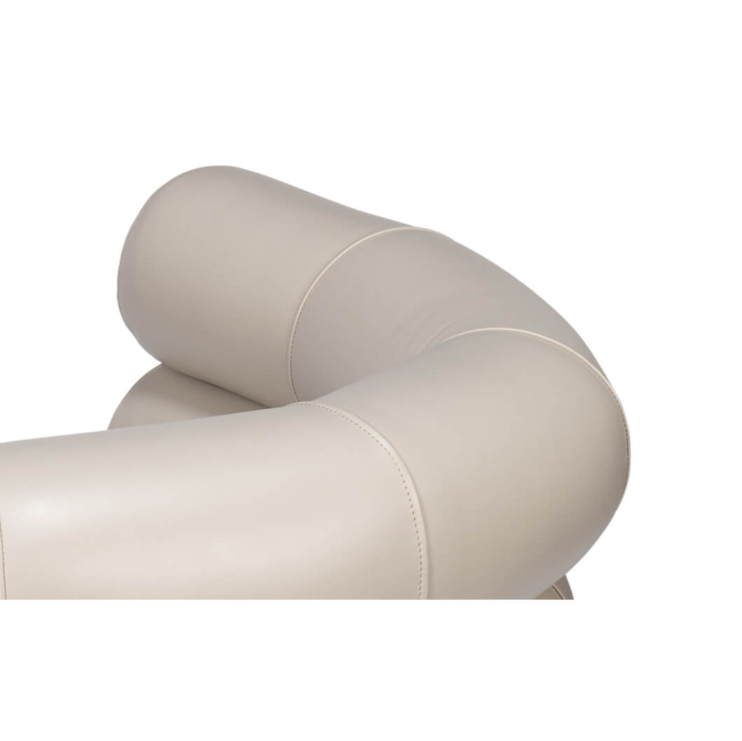 Crystal White Leather Accent Chair - English Georgian America