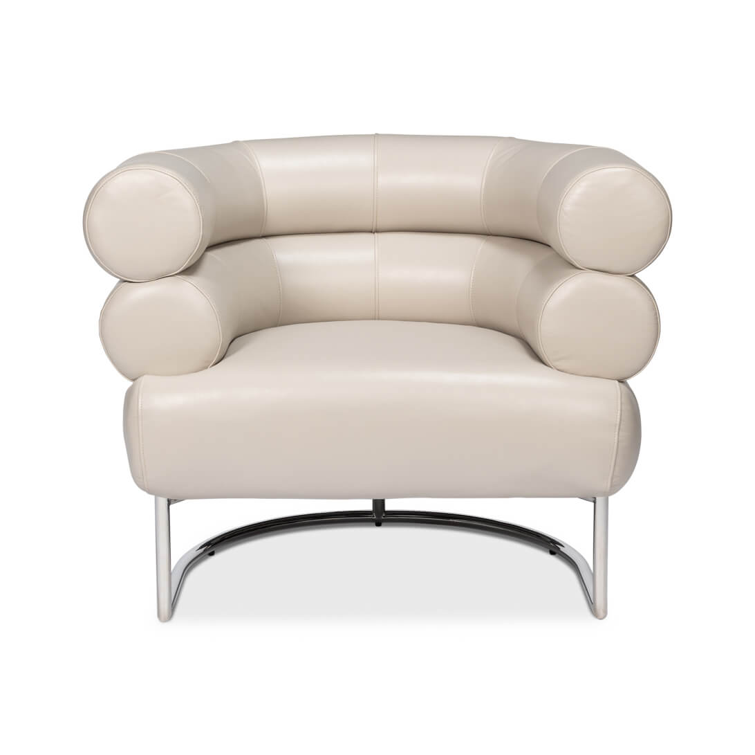 Crystal White Leather Accent Chair - English Georgian America