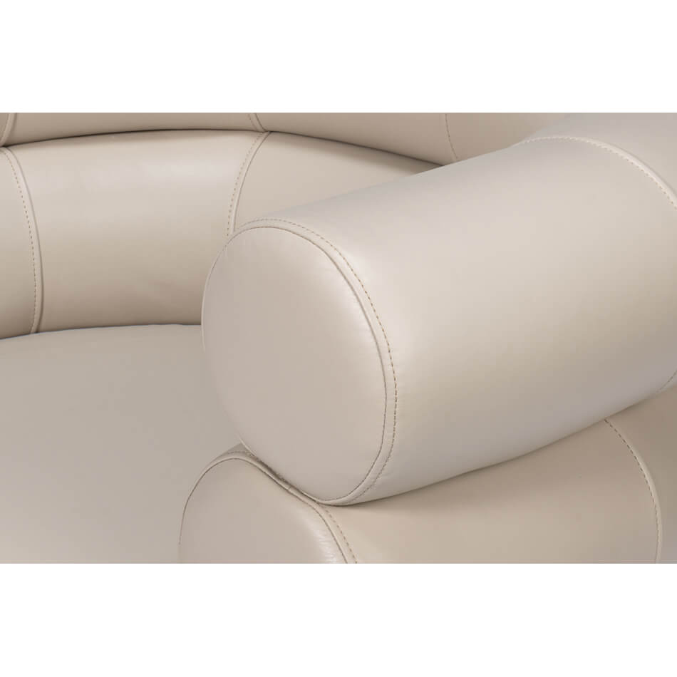 Crystal White Leather Accent Chair - English Georgian America