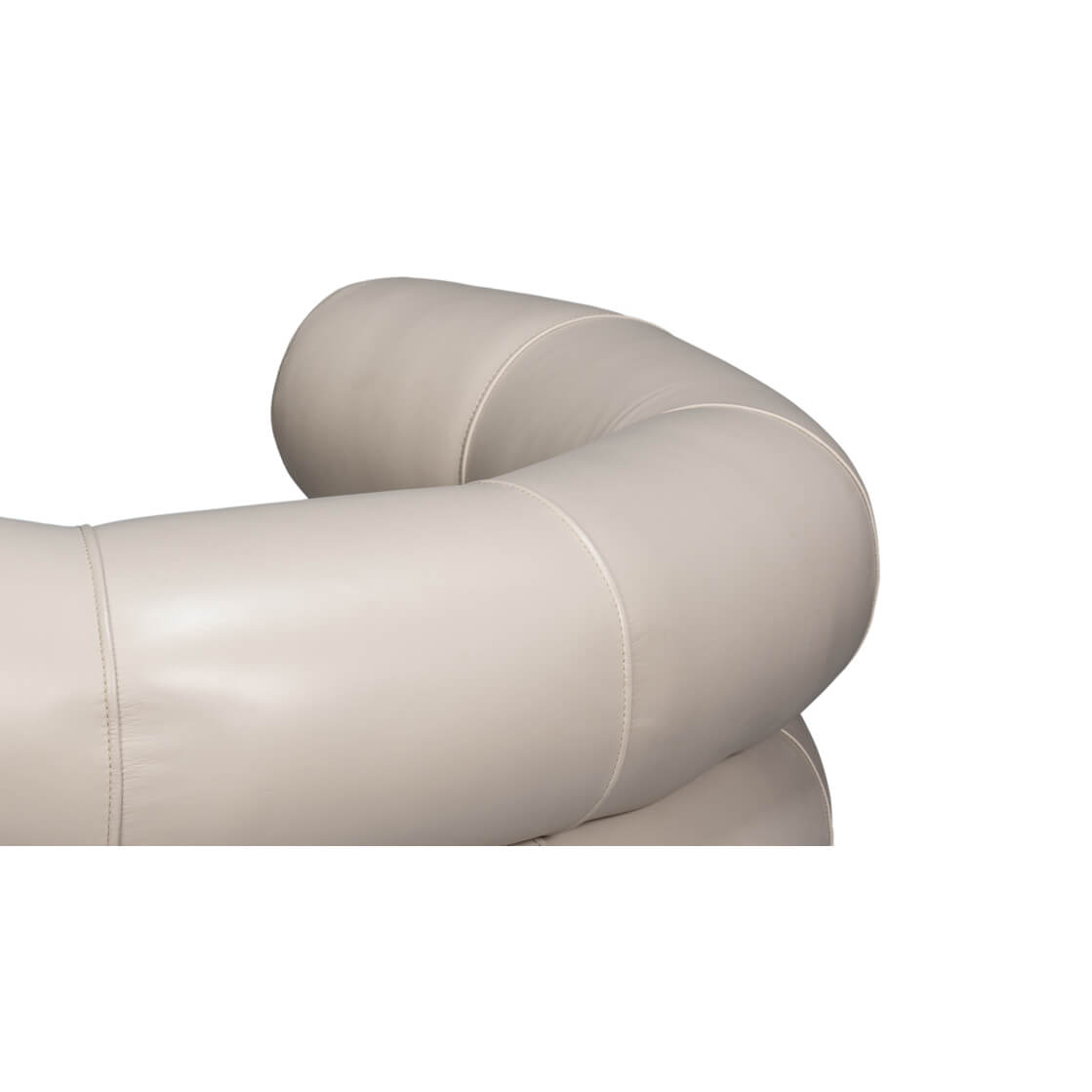 Crystal White Leather Swivel Chair - English Georgian America