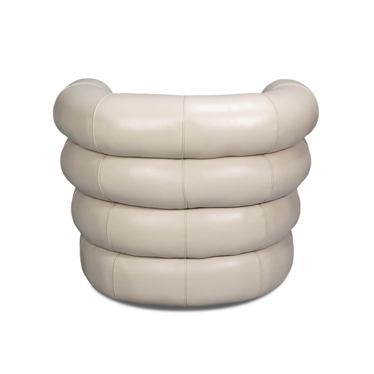 Crystal White Leather Swivel Chair - English Georgian America