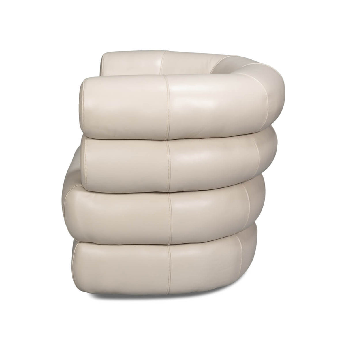 Crystal White Leather Swivel Chair - English Georgian America