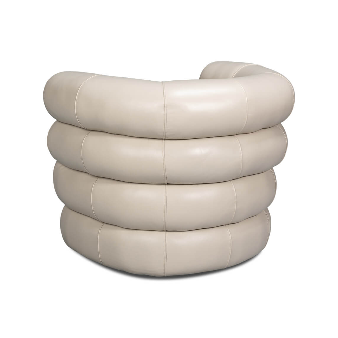 Crystal White Leather Swivel Chair - English Georgian America