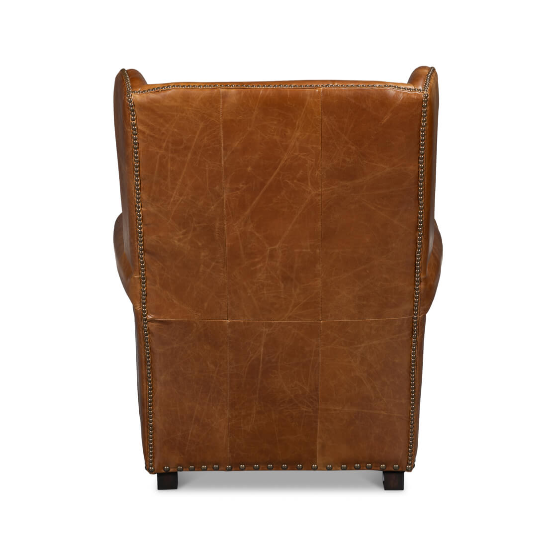 Cuba Brown Classic Leather Armchair - English Georgian America