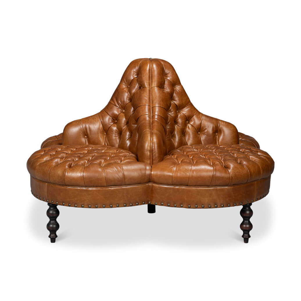 Cuban Brown Four-Sided Lobby Sofa - English Georgian America
