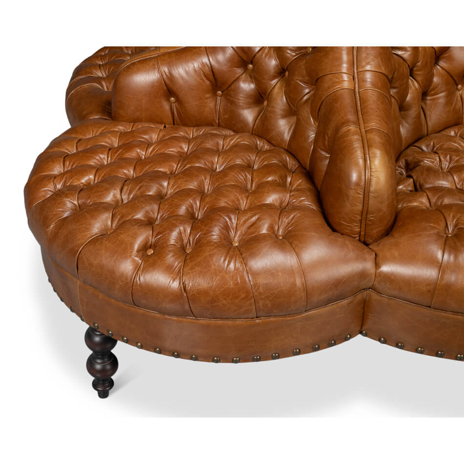 Cuban Brown Four-Sided Lobby Sofa - English Georgian America