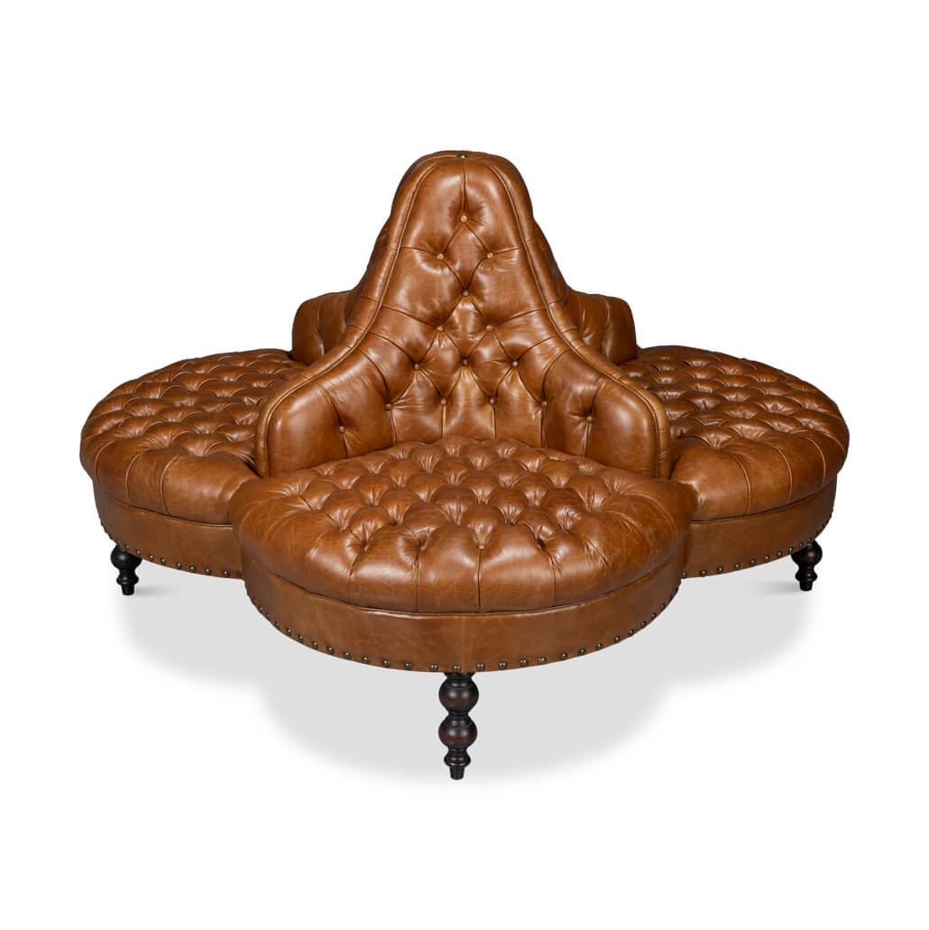 Cuban Brown Four-Sided Lobby Sofa - English Georgian America