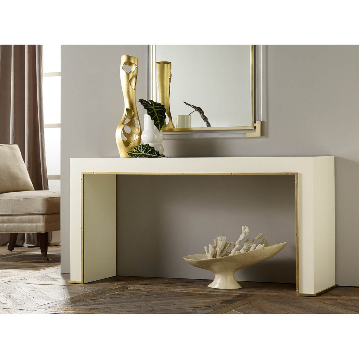 Custom Modern Painted Console Table - English Georgian America