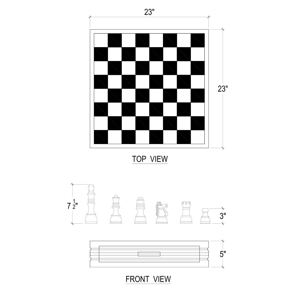 Customizable Chess Board - English Georgian America