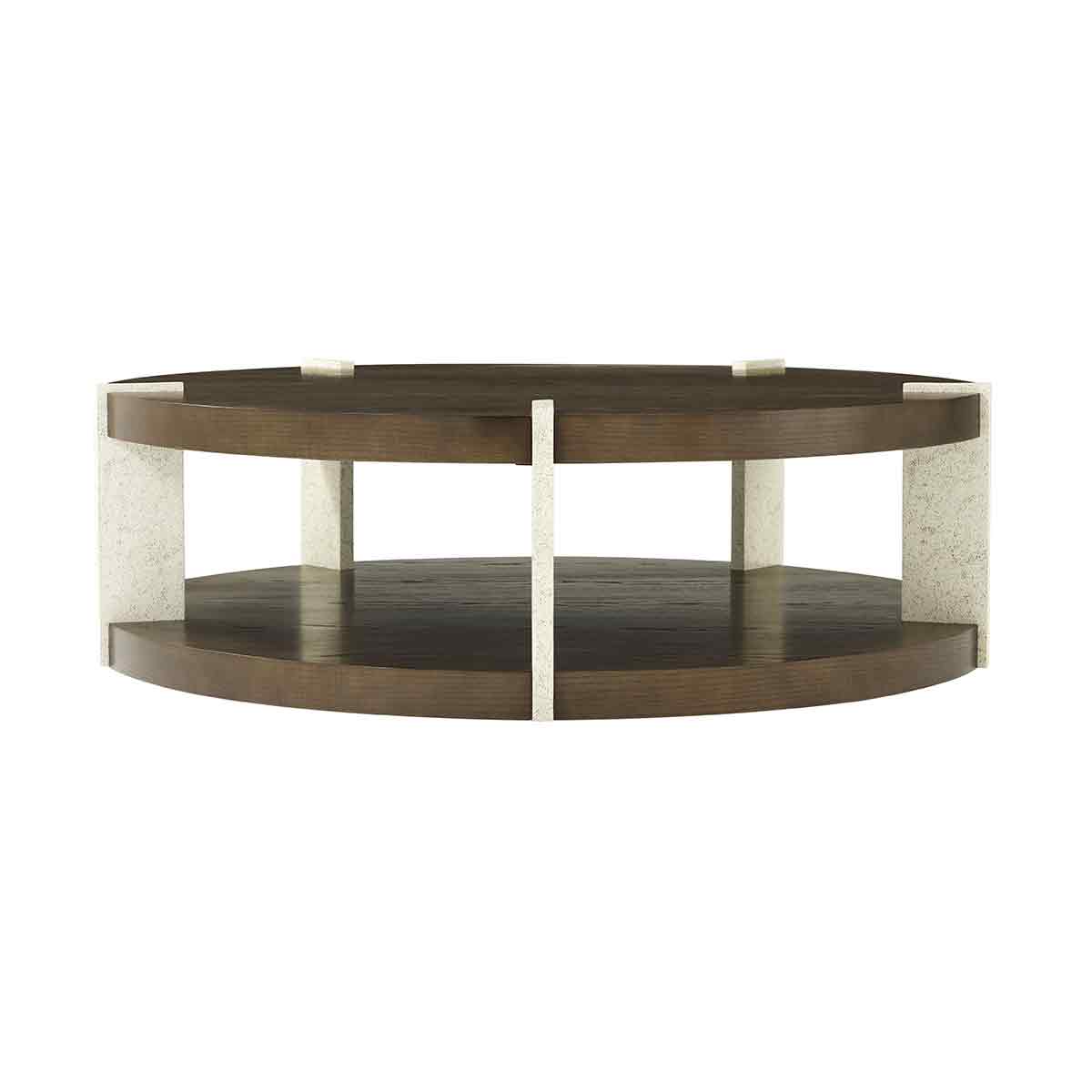 Dark Ash Round Coffee Table - English Georgian America