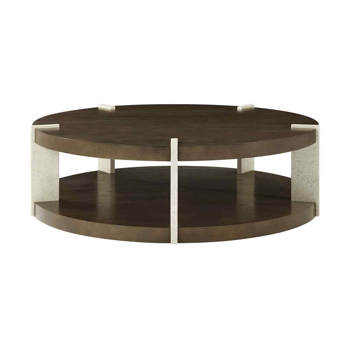 Dark Ash Round Coffee Table - English Georgian America