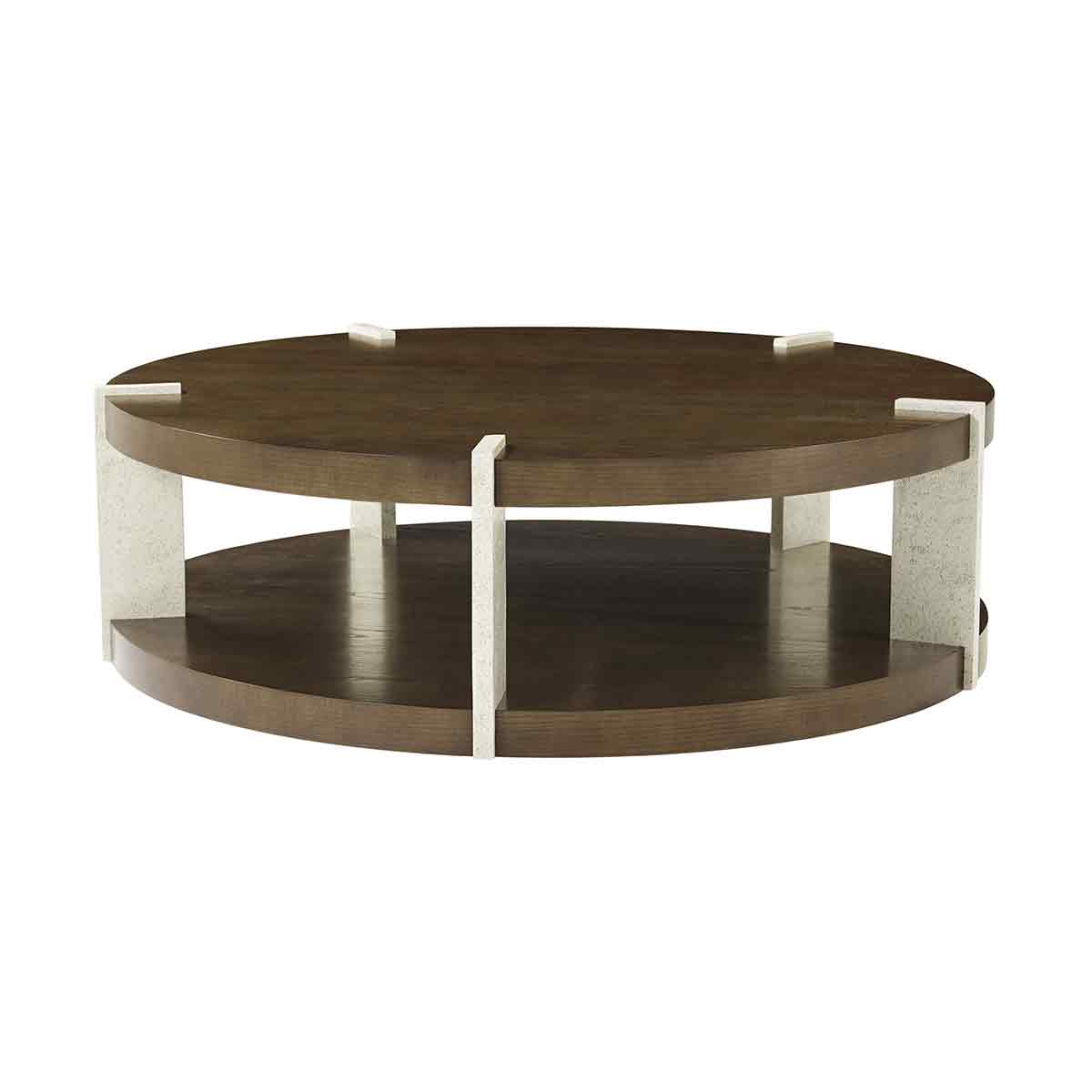 Dark Ash Round Coffee Table - English Georgian America