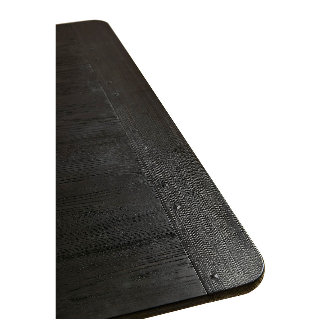 Dark European Ash Trestle End Dining Table - English Georgian America