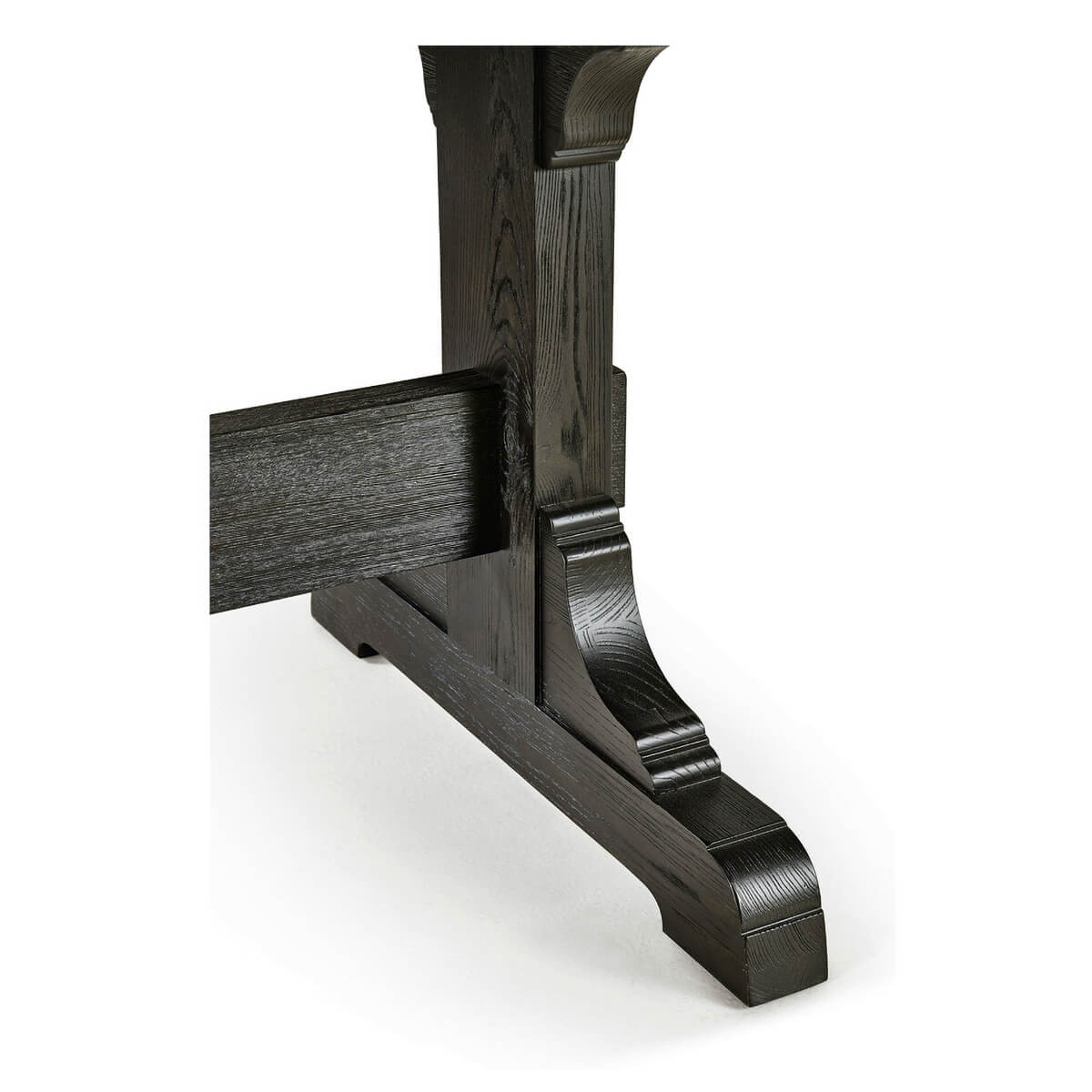 Dark European Ash Trestle End Dining Table - English Georgian America