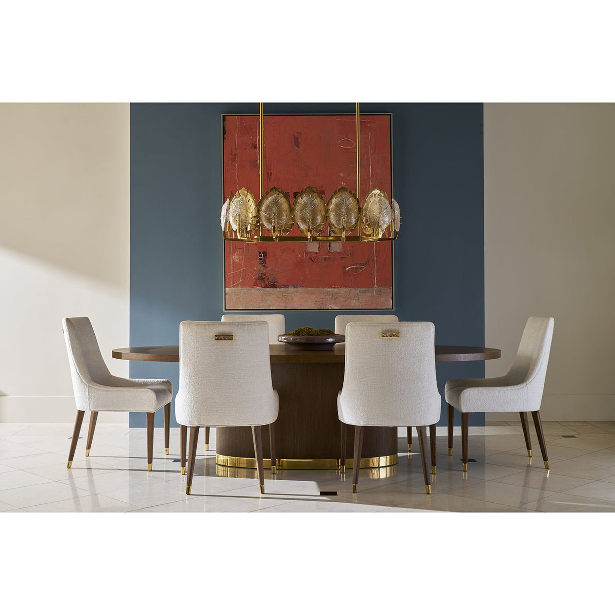 Dark Hollywood Regency Oval Dining Table - English Georgian America