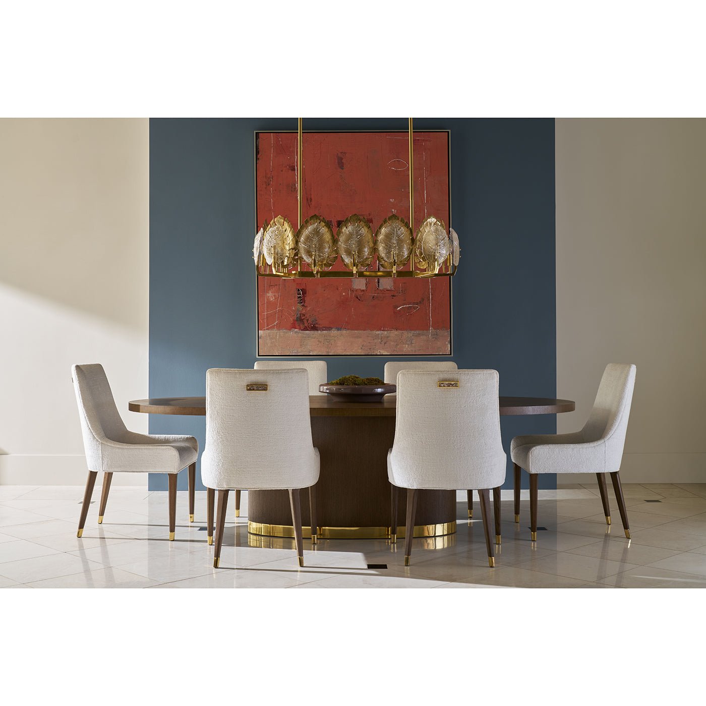 Dark Hollywood Regency Oval Dining Table - English Georgian America