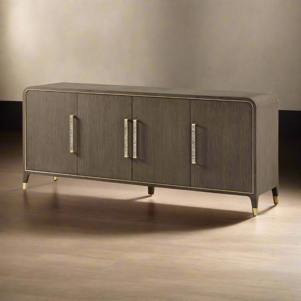 Dark Hollywood Regency Sideboard Buffet - English Georgian America