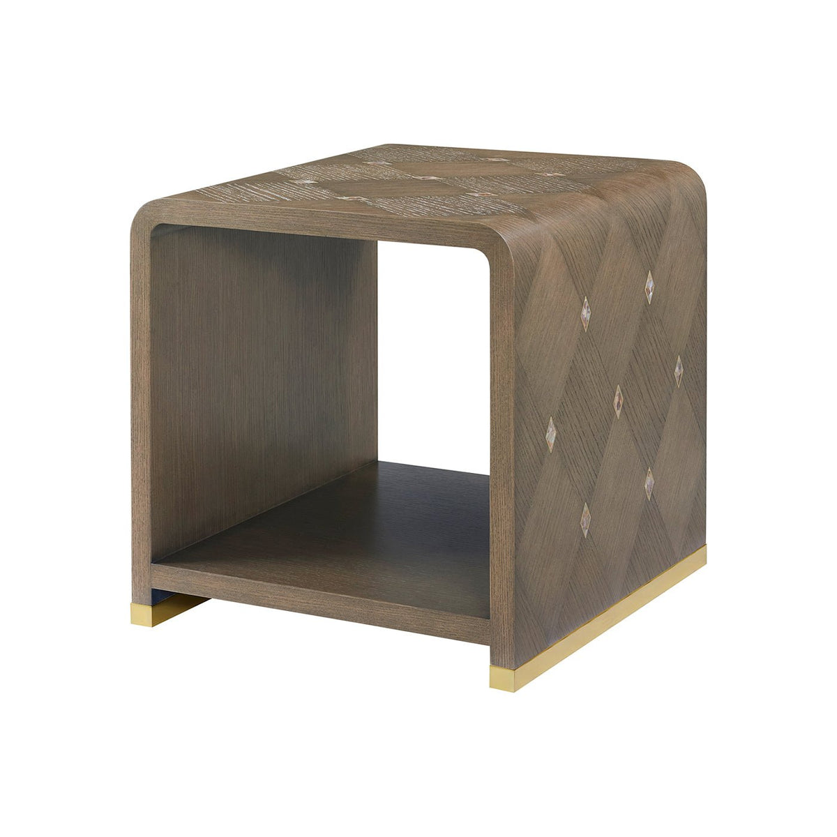 Dark Hollywood Regency Waterfall Side Table - English Georgian America