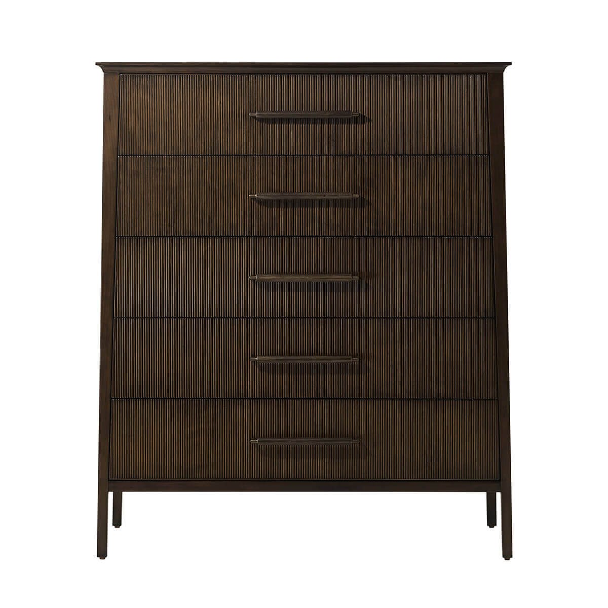 Dark Mid Century Tall Dresser - English Georgian America