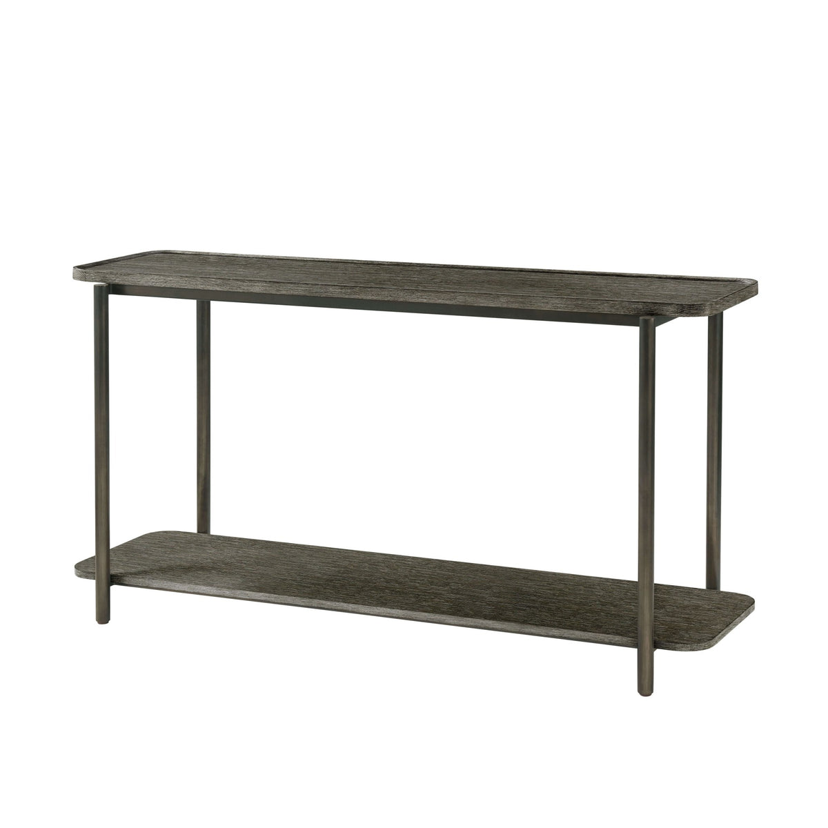 Dark Modern Oak Console Table - English Georgian America