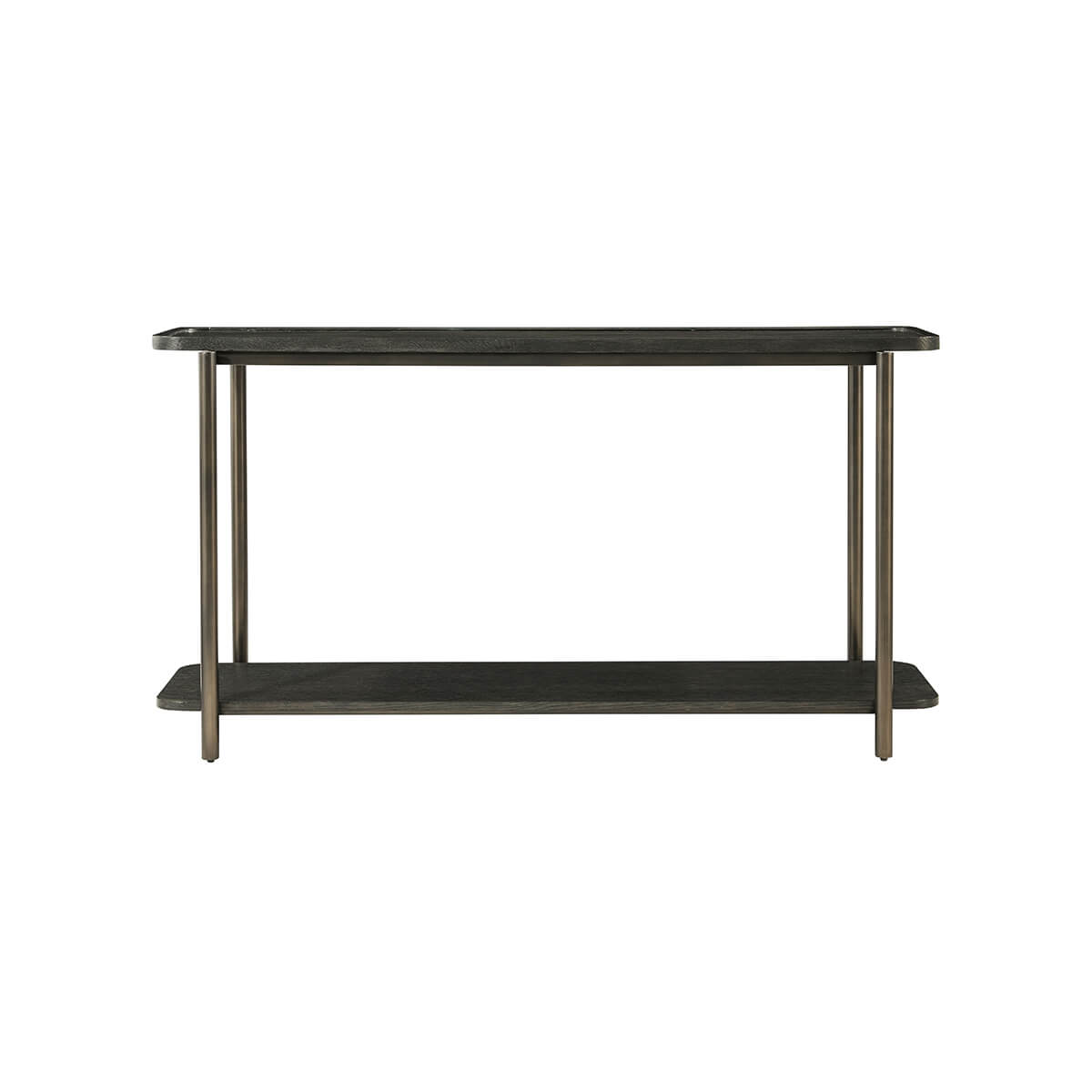 Dark Modern Oak Console Table - English Georgian America