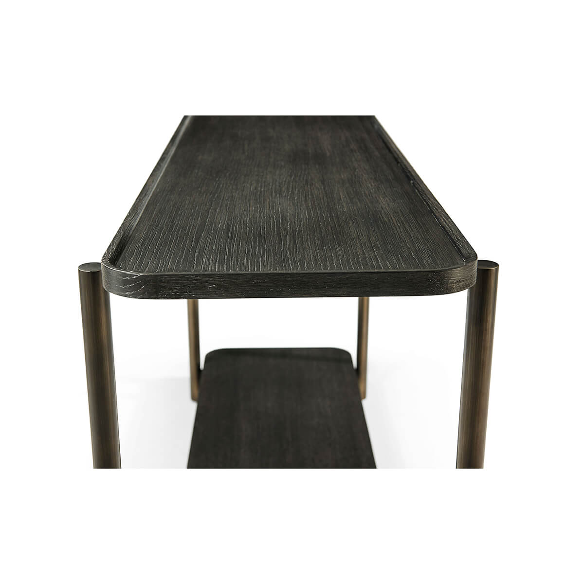 Dark Modern Oak Console Table - English Georgian America