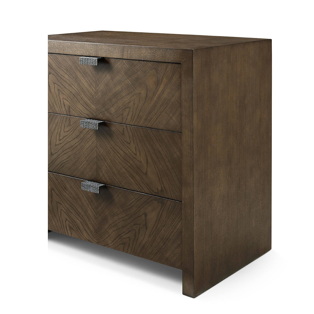Dark Modern Three Drawer Nightstand - English Georgian America