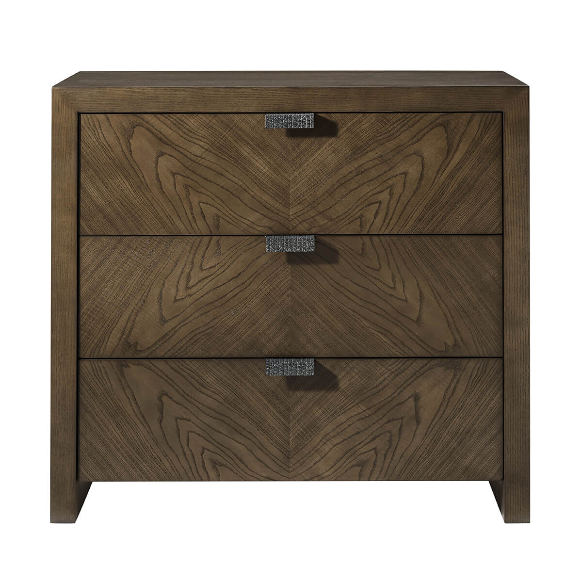 Dark Modern Three Drawer Nightstand - English Georgian America