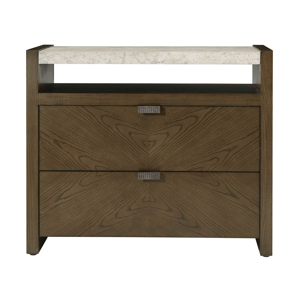 Dark Modern Two Drawer Nightstand - English Georgian America