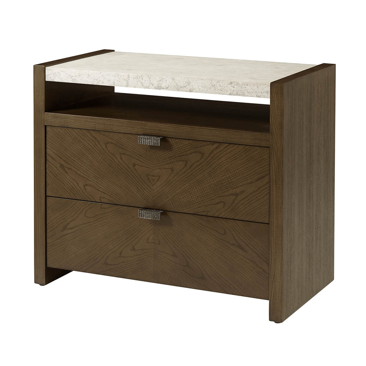 Dark Modern Two Drawer Nightstand - English Georgian America
