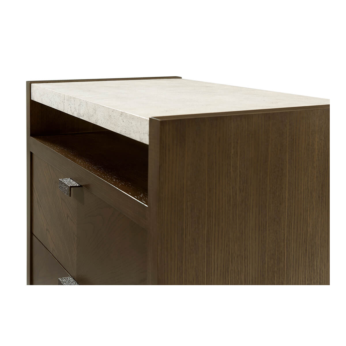 Dark Modern Two Drawer Nightstand - English Georgian America