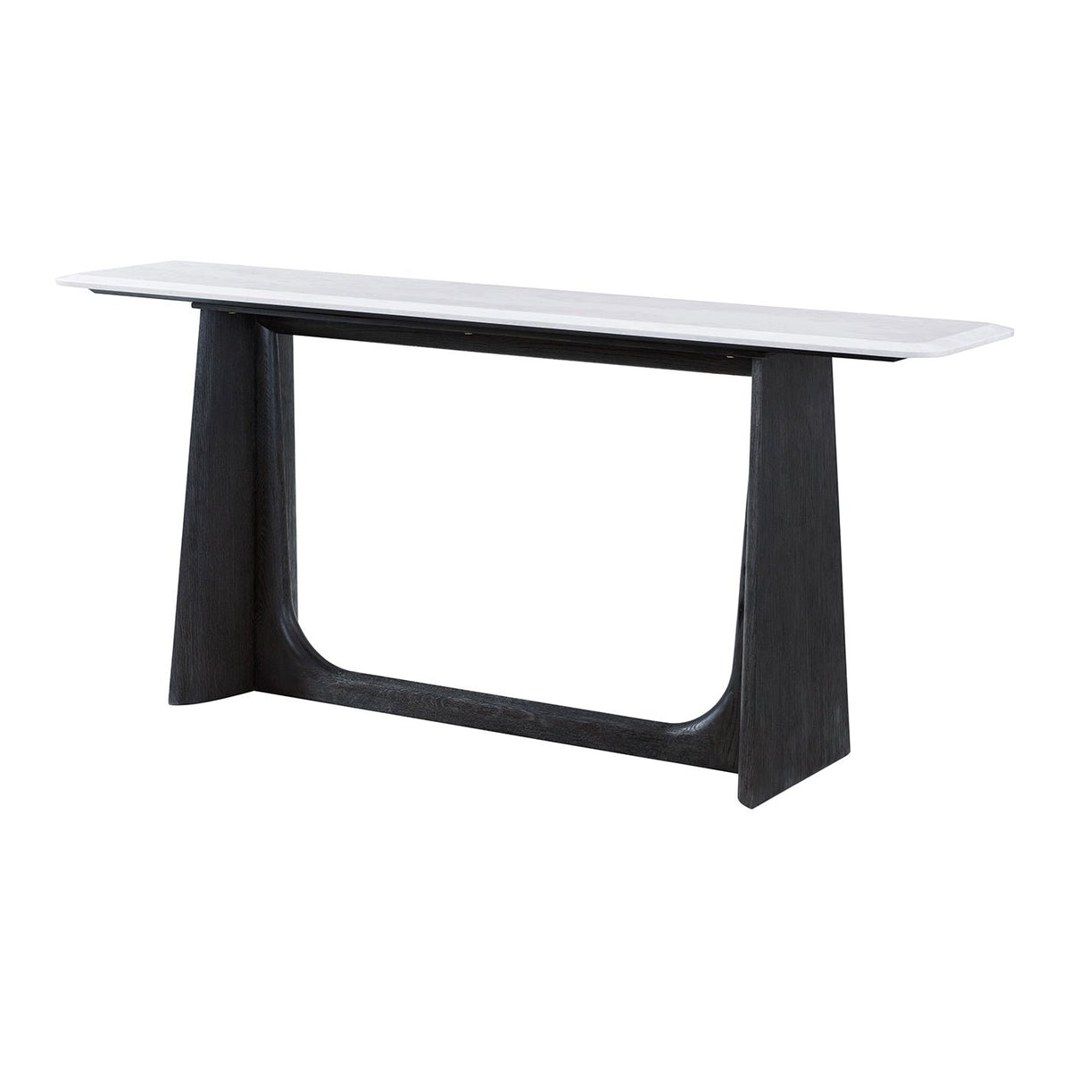 Dark Oak Modern Quartz Top Console Table - English Georgian America
