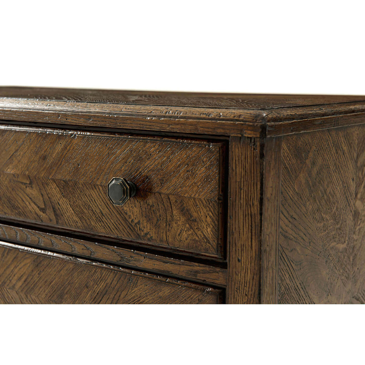Dark Oak Parquetry Dresser - English Georgian America
