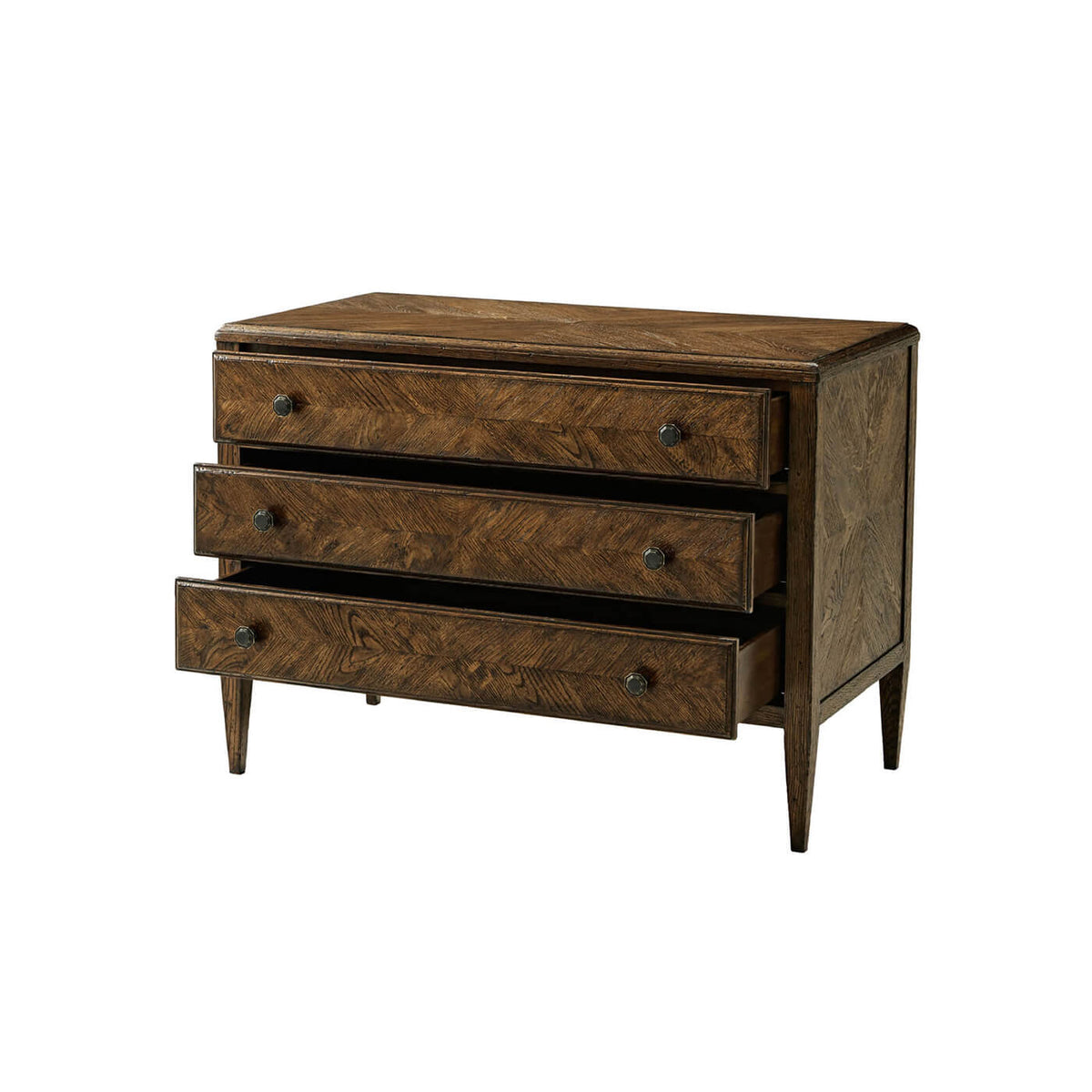 Dark Oak Parquetry Dresser - English Georgian America