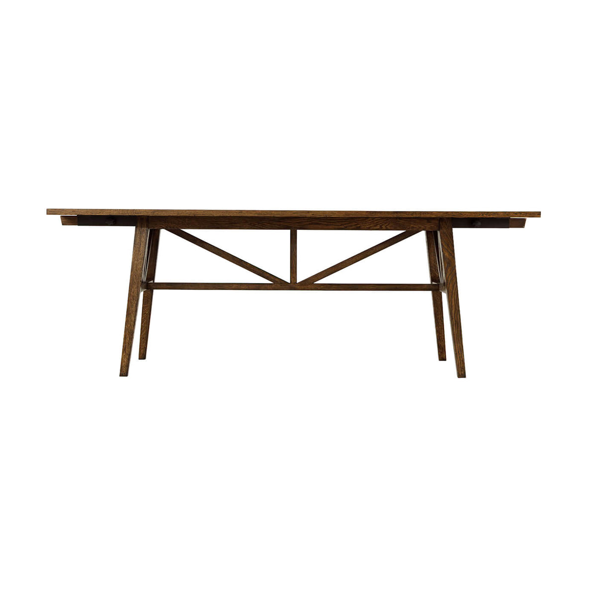 Dark Oak Parquetry Extending Dining Table - English Georgian America